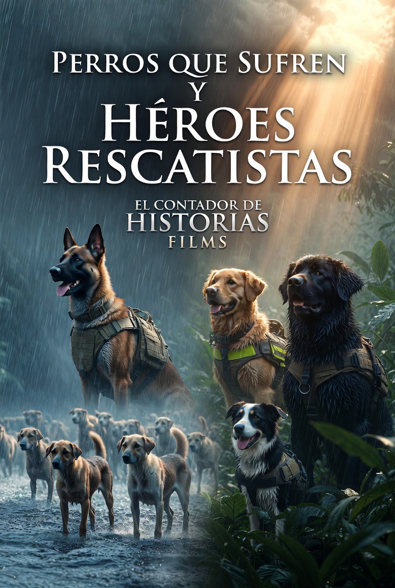 Perros que sufren y héroes rescatistas